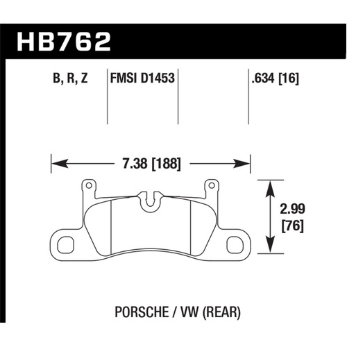 Hawk 15-17 Porsche Cayenne / 15-16 Volkswagen Toureg HPS Street Rear Brake Pads (HB762F.634)