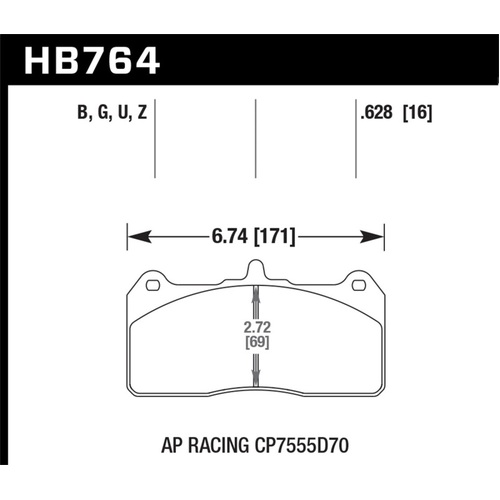 Hawk AP Racing DTC-70 CP7555D70 Race Brake Pads (HB764U.628)