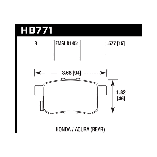 Hawk 08-16 Honda Accord High Performance Street 5.0 Rear Brake Pads