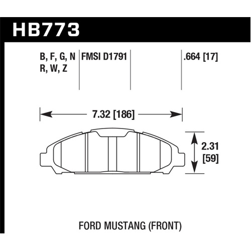 Hawk 15-17 Ford Mustang HPS 5.0 Front Brake Pads (HB773B.664)