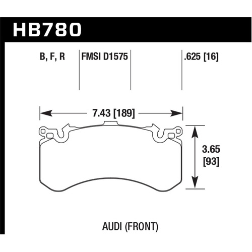 Hawk 2012 Audi A8 Quattro W12 HPS Street Front Brake Pads (HB780F.625)