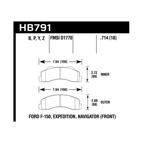 Hawk 14-16 Ford F-150 LTS Street Front Brake Pads