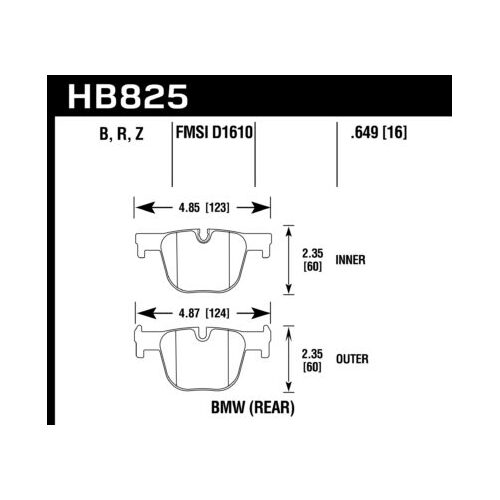 Hawk 13-15 BMW 335i/335i xDrive / 14-16 BMW 435i/435i xDrive HPS 5.0 Rear Brake Pads