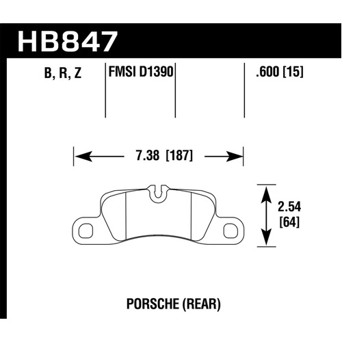 Hawk 11-18 Porsche Cayenne Performance Ceramic Rear Brake Pads (HB847Z.600)