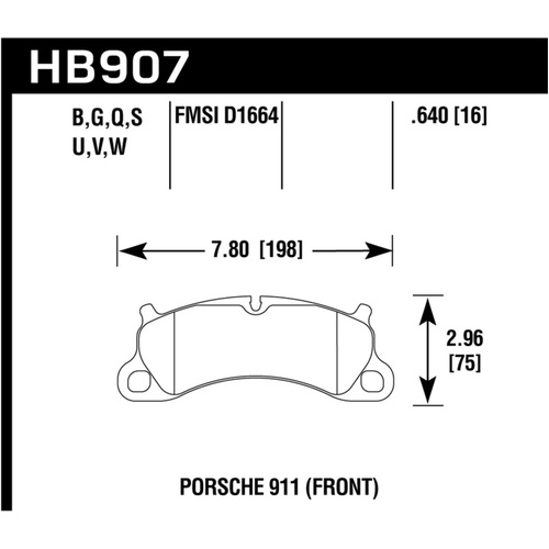 Hawk 12-16 Porsche 911 Carrera S HP+ Front Brake Pads (HB907N.640)