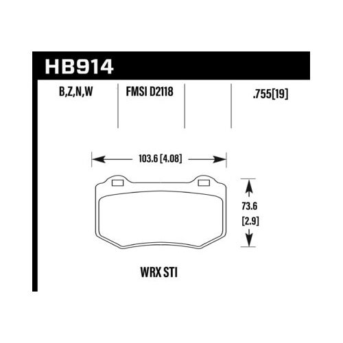 Hawk 2018 Subaru WRX STI HPS 5.0 Rear Brake Pads