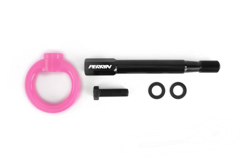 PERRIN 08-14 Subaru WRX/STI (Sedan) / 20-25 Outback All Models Tow Hook Kit (Rear) - Hyper Pink - PSP-BDY-251HP