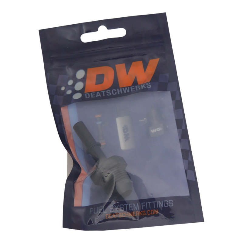 DeatschWerks 8AN Male Flare to 5/16in Male EFI Quick Connect Adapter - Anodized Matte Black - 6-02-0138-B