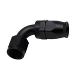 DeatschWerks 10AN Female Swivel 90-Degree Hose End PTFE (Incl Olive Insert) - Anodized Matte Black - 6-02-0860-B