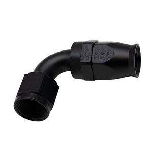 DeatschWerks 10AN Female Swivel 90-Degree Hose End PTFE (Incl Olive Insert) - Anodized Matte Black - 6-02-0860-B