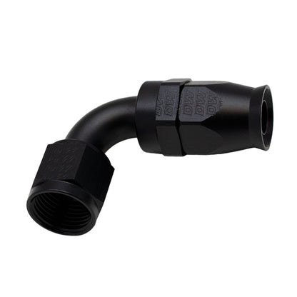 DeatschWerks 10AN Female Swivel 90-Degree Hose End PTFE (Incl Olive Insert) - Anodized Matte Black - 6-02-0860-B