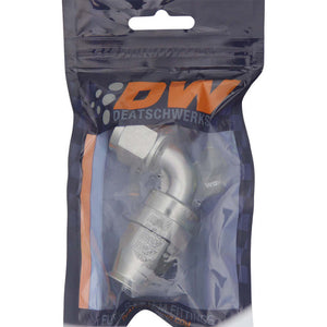 DeatschWerks 8AN Female Swivel 90-Degree Hose End PTFE (Incl. 1 Olive Insert) - 6-02-0856
