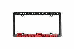 GrimmSpeed License Plate Frame - GrimmSpeed Red Text (Single) - 111051