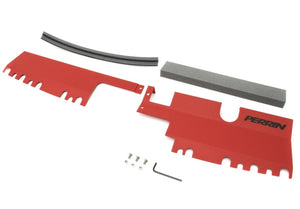 PERRIN 15-21 Subaru WRX/STI Radiator Shroud (With OEM Intake Scoop) - Red - PSP-ENG-512-4RD