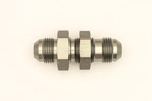 DeatschWerks 8AN Male Flare To 8AN Male Flare Bulkhead Adapter (Incl. Nut) - 6-02-0709