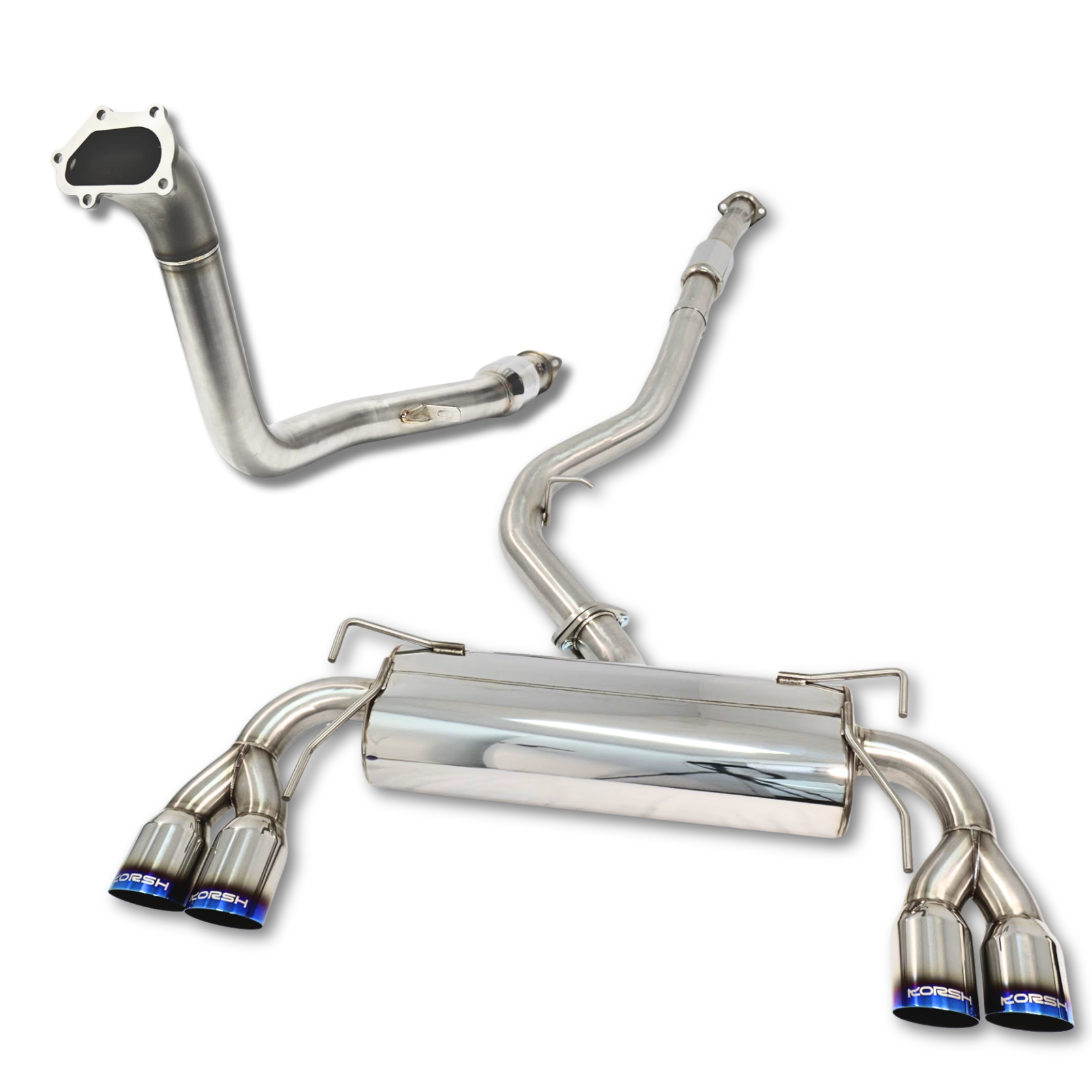 Korsh Subaru WRX STI 2008-2014 Hatch Turbo Back Exhaust - Stainless Steel with Titanium Tips - Revzone