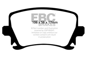 EBC 06-13 Audi A3 2.0 Turbo (Girling rear caliper) Ultimax2 Rear Brake Pads - UD1108