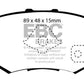 EBC 10-12 Acura RDX 2.3 Turbo Redstuff Rear Brake Pads - DP31193/2C
