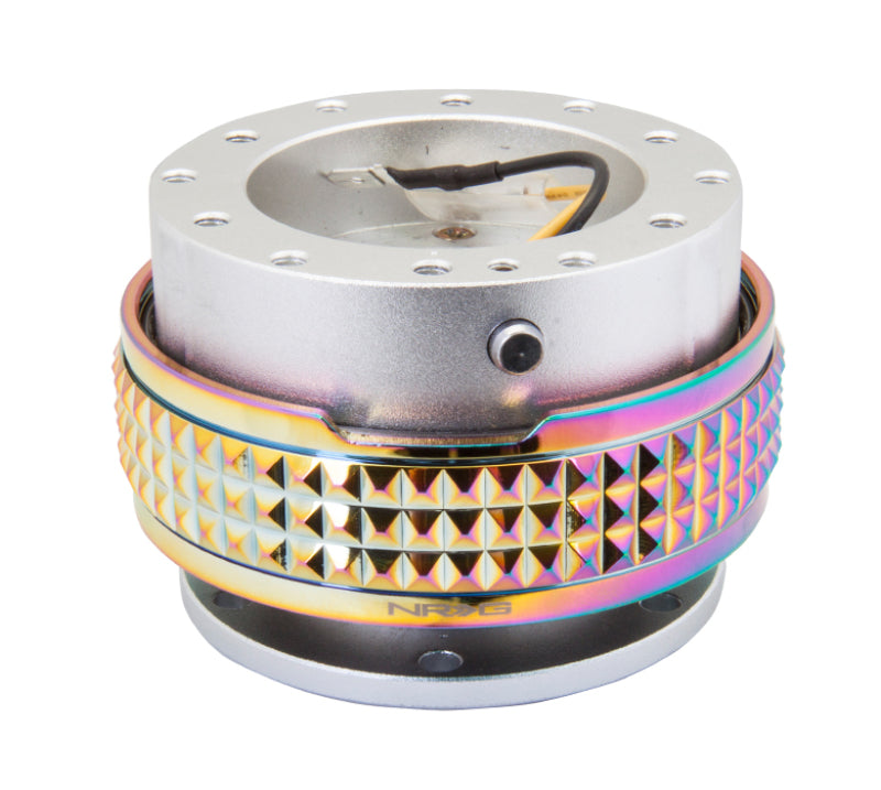NRG Quick Release Kit - Pyramid Edition - Silver Body / Neochrome Pyramid Ring - SRK-210SL/MC