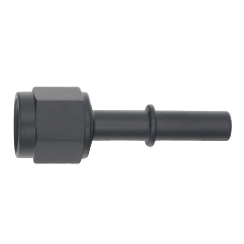 DeatschWerks 6AN Female Flare Swivel to 5/16in Male EFI Quick Disconnect - Anodized Matte Black - 6-02-0130-B