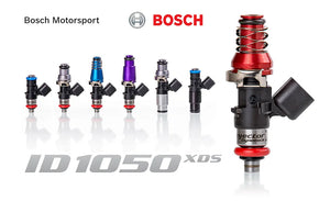ID1050-XDS Injectors Set of 4, 48mm Length, 14mm Top O-Ring, 14mm Lower Adaptor fits Mitsubishi Evo X