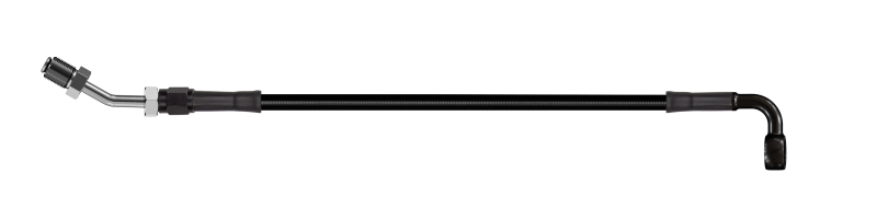 Goodridge 56in Universal Clutch Line w/Black Zinc Fittings & Black Hose - 90Deg Banjo w/AN3 Fitting - HD2090-1CB-BK56