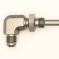 DeatschWerks 6AN Male Flare To 5/16in. Male Barb Bulkhead Adapter 90-Degree (Incl. Nut) - 6-02-0712