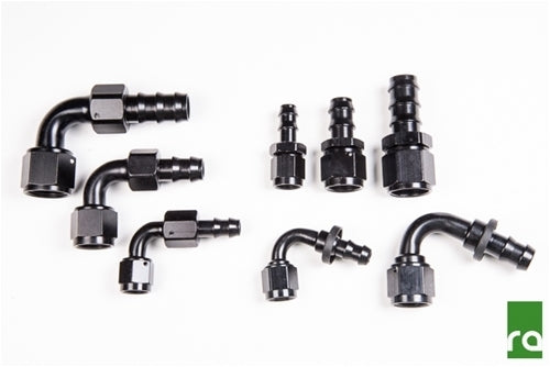 Radium Engineering PushLok Hose End, 6AN, 180Deg - Revzone