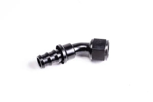 Radium PushLok Hose End 8AN 45 Degree