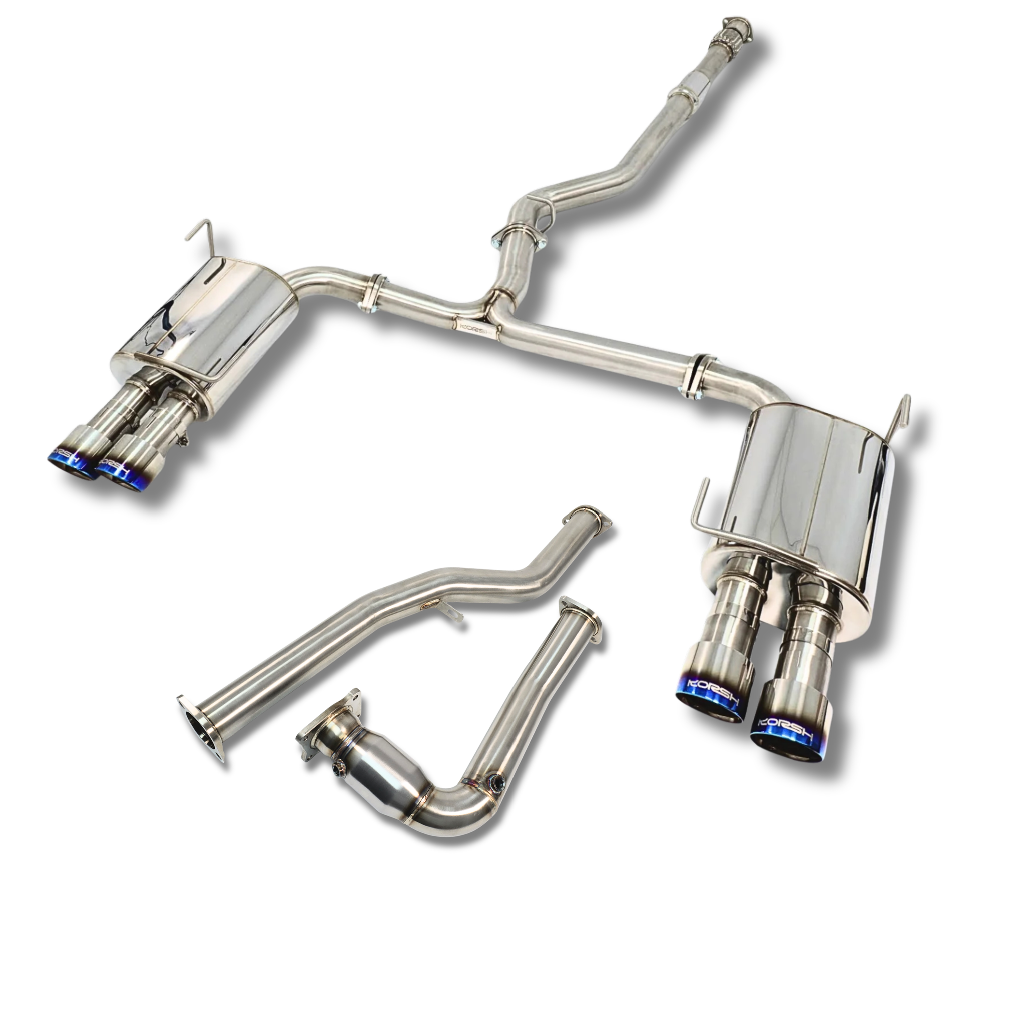 Korsh Subaru WRX 2015+ Auto CVT Turbo Back Exhaust - Stainless Steel with Titanium Tips - Revzone