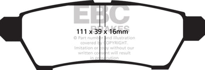 EBC 05+ Nissan Frontier 2.5 2WD Ultimax2 Rear Brake Pads - UD1100