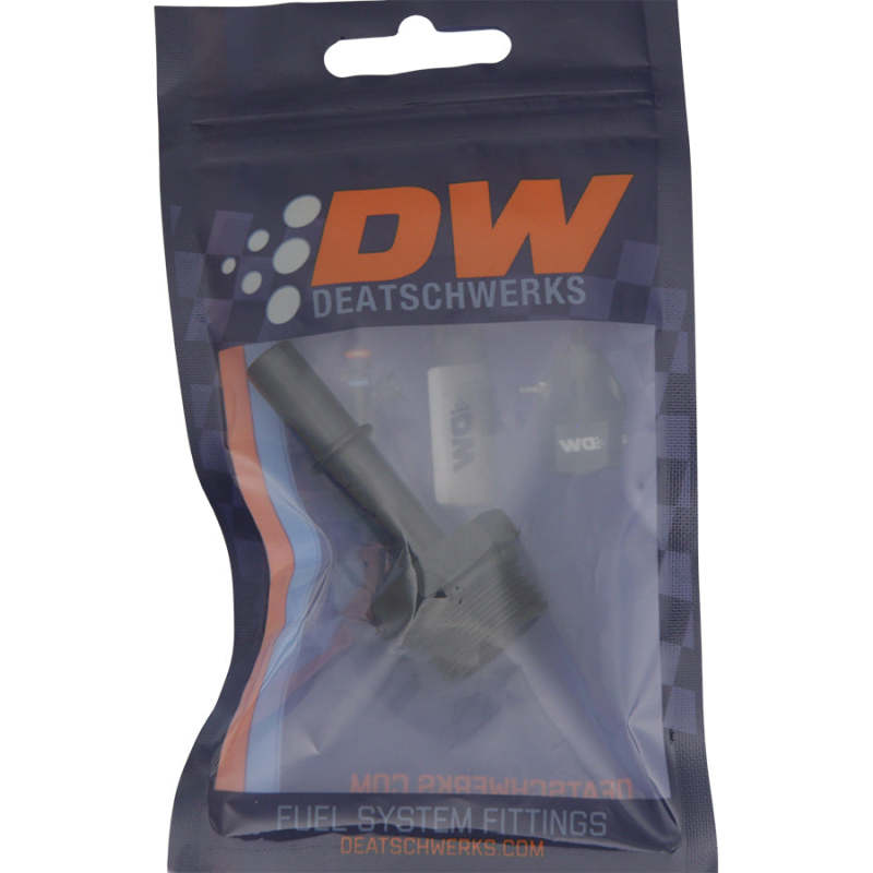 DeatschWerks 10AN ORB Male to 3/8in Male EFI Quick Connect Adapter - Anodized Matte Black - 6-02-0125-B