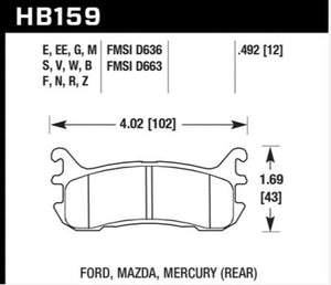 Hawk 03-05 Mazda Miata Rear ER-1 Brake Pad Set - HB159D.492