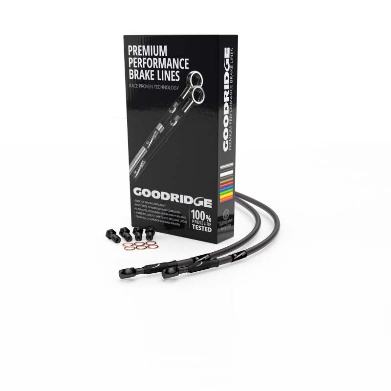Goodridge 02-12 Honda VFR800 VTEC Carbon Clutch Lines w/Black Fittings - HN0802-1CCBK-CB