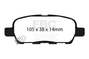EBC 02 Infiniti G35 3.5 w/o DCS Bluestuff Rear Brake Pads - DP51666NDX