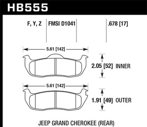 Hawk 06-10 Jeep Commander / 05-10 Grand Cherokee / 05-10 Armada / 04 Pathfinder / 04-10 Tital 5.6L / - HB555F.678