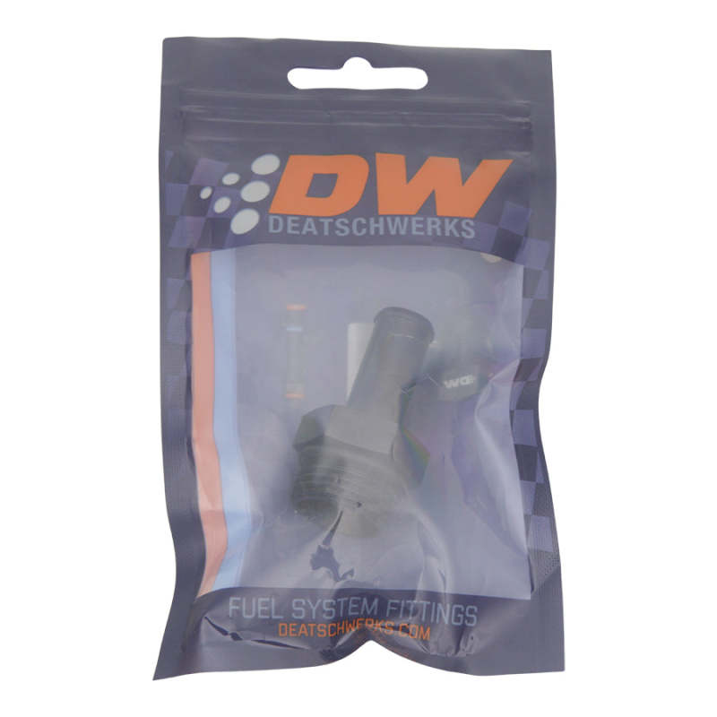 DeatschWerks 10AN ORB Male to 1/2in Male Barb Fitting - Anodized Matte Black - 6-02-0515-B