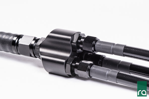 Radium Distribution Block 3 x 8AN ORB to 1 x 10AN ORB w/Fittings  - Radium Engineering | Coore Australia