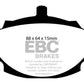 EBC 62-81 Mg MGB 1.8 Greenstuff Front Brake Pads - DP2107