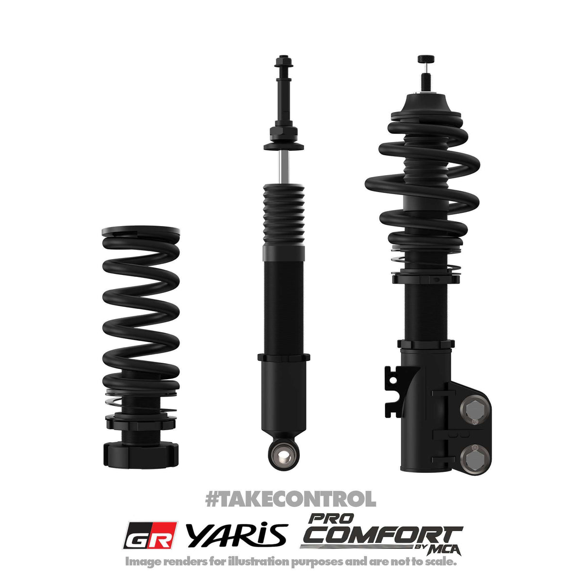MCA Pro Comfort Coilovers - Toyota GR Yaris GXPA16 (Gen 1) 20-24 - view 3 - Revzone