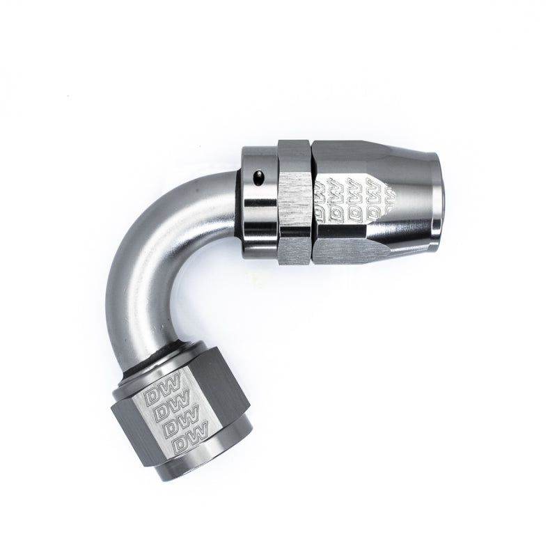 DeatschWerks 10AN Female Swivel 120-Degree Hose End CPE - Anodized Titanium - 6-02-0826