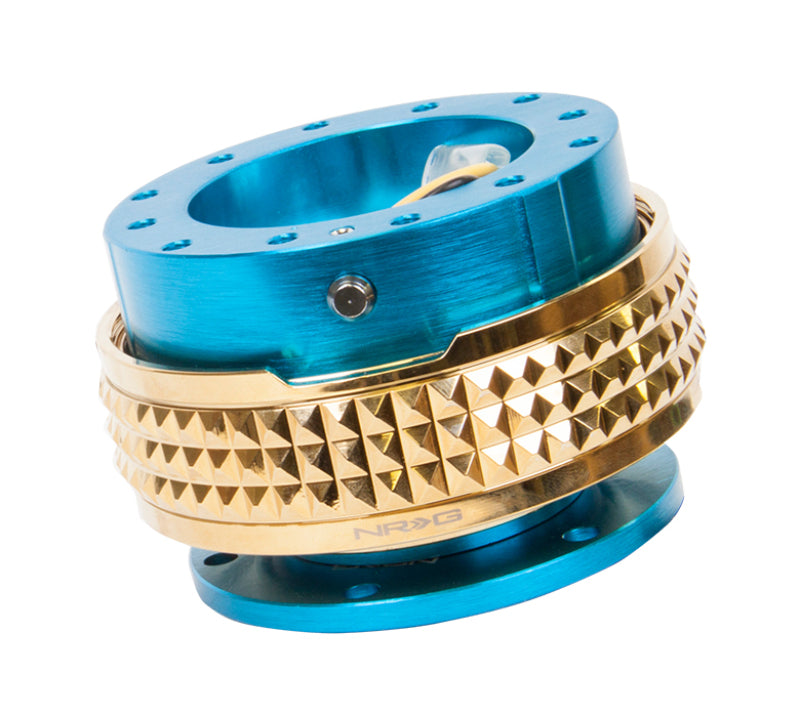 NRG Quick Release Kit - Pyramid Edition - New Blue Body / Chrome Gold Pyramid Ring - SRK-210NB/CG