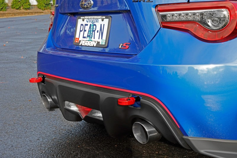 PERRIN 13-25 Subaru BRZ / 13-20 Scion FRS & Toyota 86 / 22-25 GR86 Tow Hook Kit (Rear) - Red - PSP-BDY-255RD