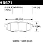 Hawk 13 Scion FR-S / 13 Subaru BRZ/10-12 Legacy 2.5 GT/3.6R DTC-70 Race Rear Brake Pads - HB671U.628