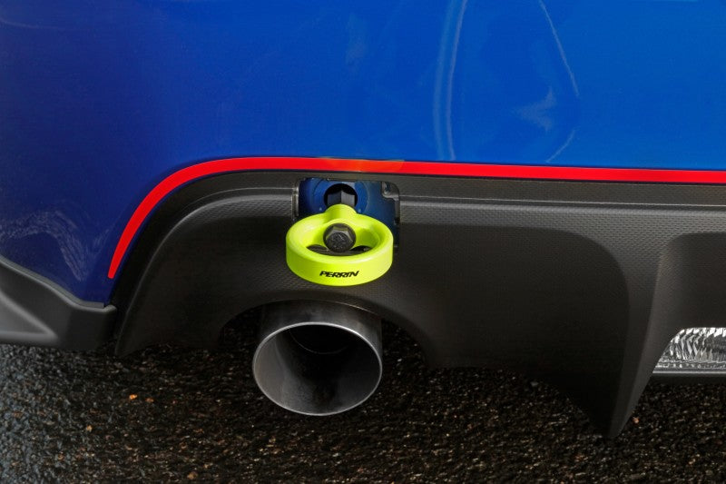 PERRIN 13-25 Subaru BRZ / 13-20 Scion FRS & Toyota 86 / 22-25 GR86 Tow Hook Kit (Rear) - Neon Yellow - PSP-BDY-255NY