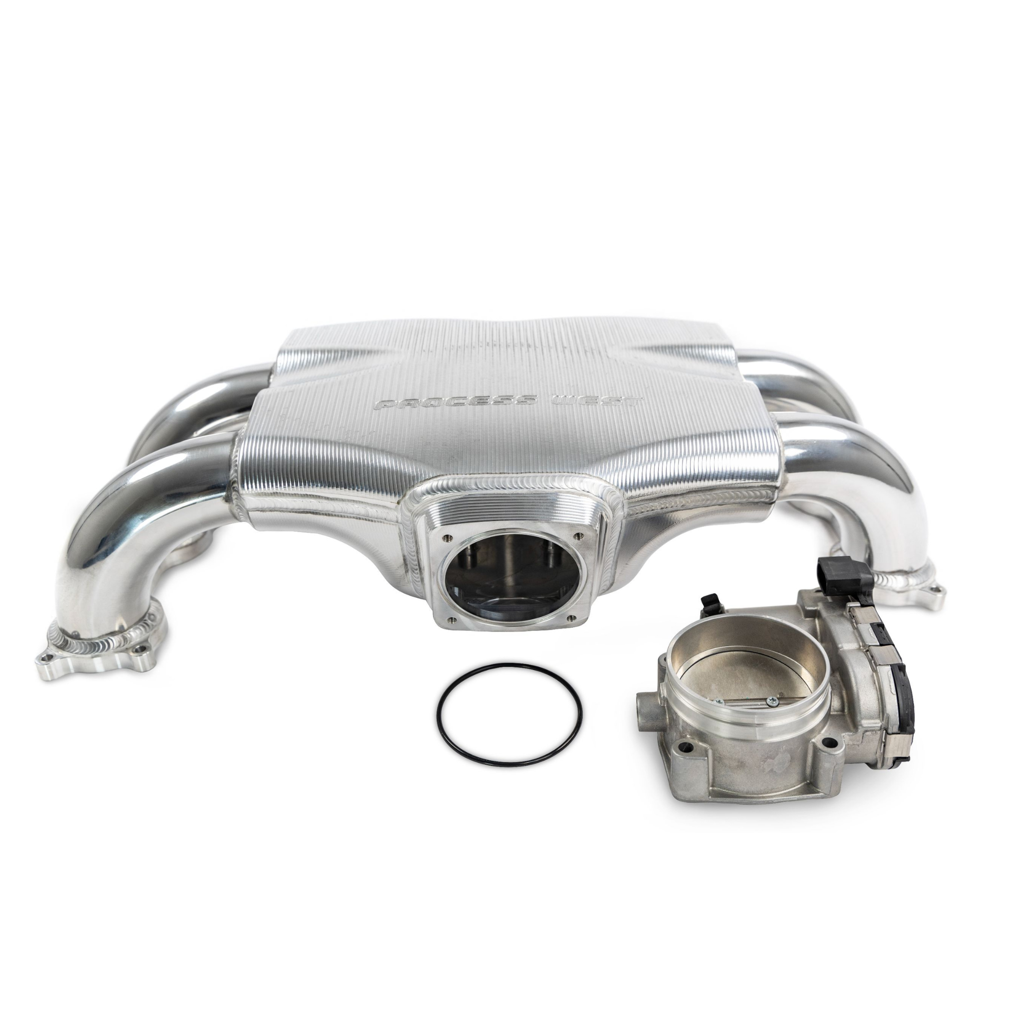 Process West Intake Manifold Reverse Orientation to Bosch Drive-by-Wire 74mm Throttle Body - Silver