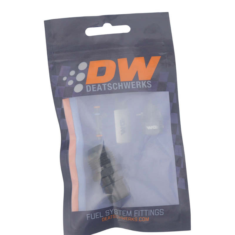 DeatschWerks 8AN Male Flare to Toyota Module Quick Connect - Anodized Matte Black - 6-02-0128-B