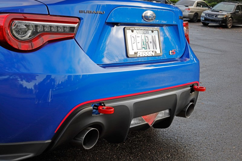 PERRIN 13-25 Subaru BRZ / 13-20 Scion FRS & Toyota 86 / 22-25 GR86 Tow Hook Kit (Rear) - Red - PSP-BDY-255RD