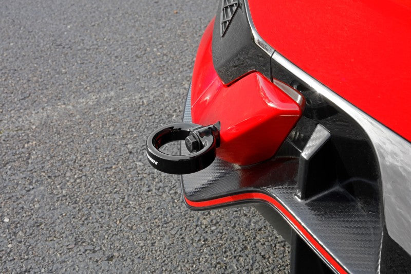 PERRIN 17-21 Honda Civic Si/Type R/Touring/Hatchback Tow Hook Kit Rear - Gloss Black - PHP-BDY-251GBK