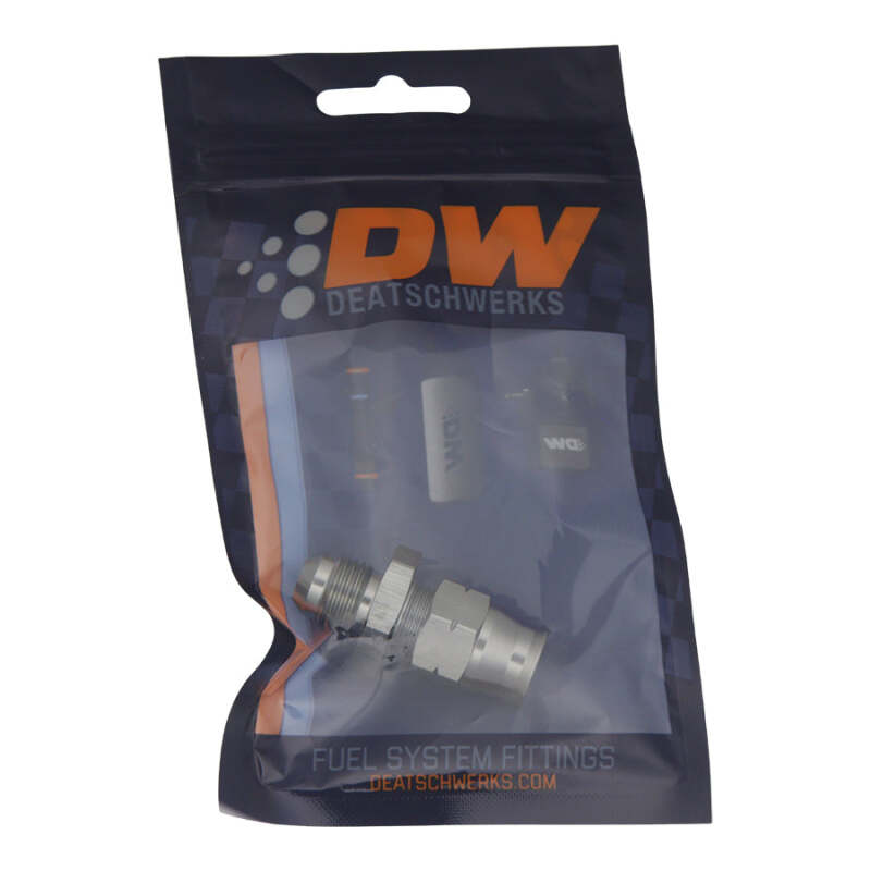 DeatschWerks 6AN Male Flare to 3/8in Hardline Compression Adapter - Includes 1 Olive Insert - 6-02-0109
